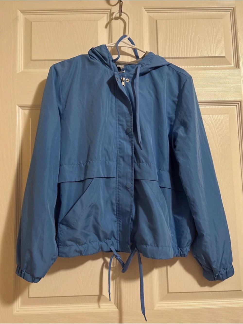 Women’s Blue Hooded Windbreaker Jacket
